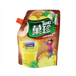 400g食品グレード液体果汁飲料袋 吸い口付きパイナップルジュース包装 100個 食品保存が長持ち