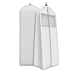 Sacos para Vestidos de Casamento em Algodão com Zíper, Armazenamento no Armário, Janela Visível