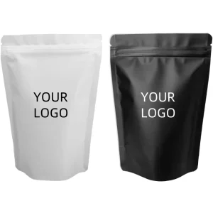 Sac à soufflet avec fermeture éclair personnalisée, résistant à l'humidité et aux odeurs, impression flexographique, sac en BOPP de qualité alimentaire PE, logo personnalisé
