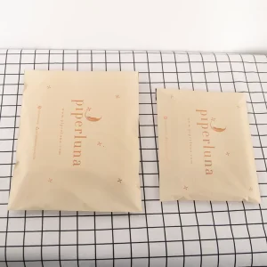 Kantong Kosmetik Warna Beige 100% Biodegradable, Kemasan Plastik Polymailer Kustom untuk Pengiriman dan Mailing Bag
