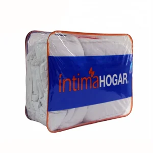 Biologisch afbreekbare heldere plastic draadframe beddengoed ritszak quilt verpakking met handvat