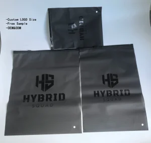 Borsa Biodegradabile Con Zip Custom Printed Recyclable Matte Frosted Ziplock PE PEVA Bag Zipper Black Clothing Packaging Bags