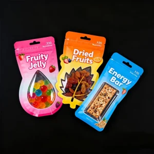 Individuelle Verpackungsbeutel mit Logo CMYK-Druck Lebensmittelverpackungsbeutel für verschiedene Snacks Nüsse Pulver Verpackungsbeutel mit Reißverschluss