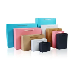 Sacs en papier kraft personnalisés avec logo imprimé, sacs en papier d'expédition, sacs de luxe pour vêtements