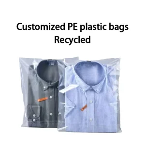 Sacchetti in plastica PE trasparenti riciclabili con stampa serigrafica, flap autoadesivo, per abbigliamento in pelliccia, calze, scarpe, sigillatura a bocca spout, personalizzabili