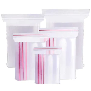 Sacs en plastique PE transparent avec zip, imperméables, impression en flexographie pour emballage