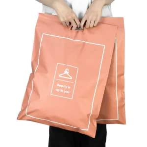 Túi poly mailer bao bì quần áo tùy chỉnh in logo, túi tote lớn, túi bao bì quần áo PE có tay cầm