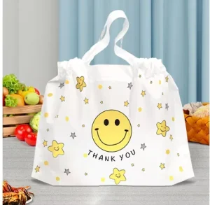 Bolsas de cordón coloridas con impresión personalizada para necesidades de embalaje de entrega de compras al por menor
