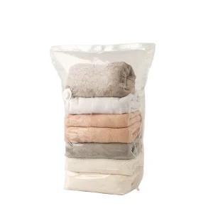 Bolsas de vacío de diseño libre sin bomba, ahorran un 80% de espacio para ropa y ropa de cama, bolsas de almacenamiento al vacío con sello de compresión de cremallera