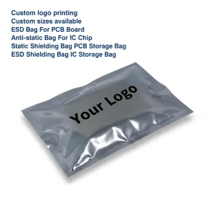 Benutzerdefinierte 100x150 mm PVC ESD-Abschirmung Zip-Lock-Tasche für die Verpackung von Festplatten Antistatische Siebdruck