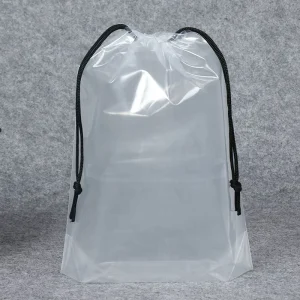 Aangepaste Heldere PVC Biologisch Afbreekbare Trekkoordzak Waterdicht Stofdicht voor Verpakking Kleding Schoenen Sokken Vacht Zeefdruk