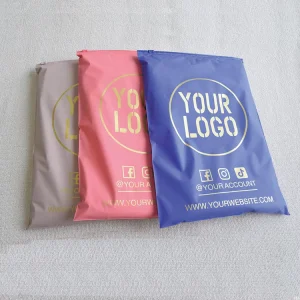 Kantong Zipper Resealable Matte Berwarna Kustom dengan Logo Foil Emas untuk Kemasan Pakaian Boutique dan Pakaian Renang
