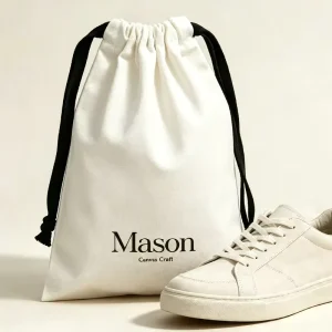 Túi đựng giày bằng cotton canvas có dây rút, túi sinh học thân thiện với môi trường