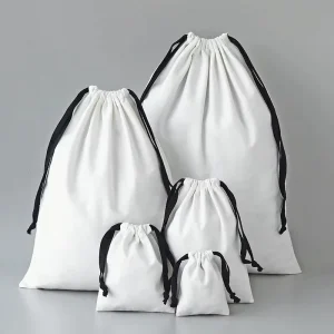Bolsa de drawstring de muselina de algodón pequeña personalizada, bolsa de regalo para joyas, bolsa de polvo con LOGO