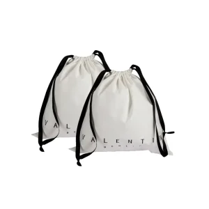 أكياس قطنية متينة قابلة لإعادة الاستخدام، أكياس drawstring، تغليف قماش عادي 100% قطن، أكياس للأحذية والملابس