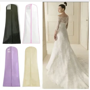 Protetor de Vestido de Noiva Personalizado, Capa de Não Tece à Prova de Poeira para Embalagem de Vestidos de Casamento para Roupas Longas