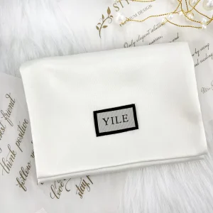 Busta con flap personalizzata, sacchetto di velluto antipolvere per gioielli, trucco, borse a mano, borsa in satin di seta