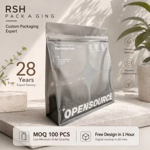 Custom Flat Bottom Coffe Bag Matte Transparent 130 Microns with Reusable Zipper Durable Packaging Bag