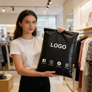 Saco de Envio Polimérico Biodegradável com Logo Personalizado para Roupas