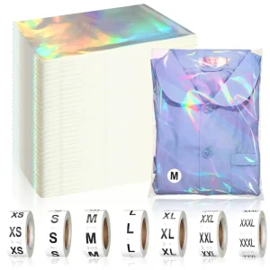 Bao bì quần áo nhỏ bằng nhựa holographic có thể tái sử dụng với nhãn dán