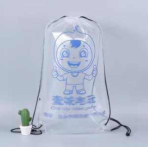 กระเป๋าเป้พลาสติกใสแบบมีเชือกรูดสำหรับของเล่นตุ๊กตาหมี