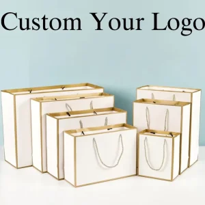 Túi quà tặng cổ điển với logo tùy chỉnh có tay cầm ruy băng, hộp đóng gói phụ kiện du lịch, túi lưu trữ quần áo và giày