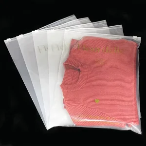 Benutzerdefinierte Logo halbtransparent und halb mattierte Plastiktüte, Kleidung, Zip-Lock, selbstklebende Verpackung, Zipper-Beutel bedruckt