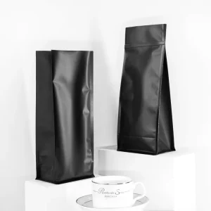 Custom Logo Kraft Compostable Empty Flat Bottom Coffee Bags and Zipper for Coffee Bean Tea Plastic Packaging Bag