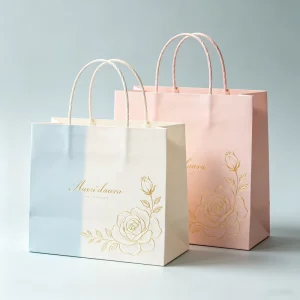 Custom Logo Kraft Paper Bags Durable Personalized Design Retail Gifts Packaging Paper Bag with Rope Handle