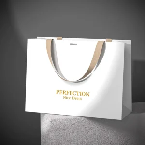 Benutzerdefinierte Matt-Schwarze Luxus-Papiertaschen mit Bandgriff für Bekleidungsverpackung & Geschenke, anpassbar