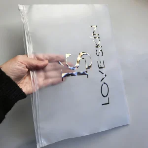 Aangepaste Logo Matte Frosted Transparante Ziplock Tas Sluit Plastic Poly Zip Lock Ziplock Ritszakken voor T-shirt