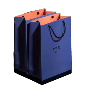 Borsa per la spesa in carta ecologica stampata con logo, imballaggio per profumi, borsa regalo con manico in corda