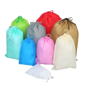 Saco de Armazenamento de Presentes Não Tecido Personalizado com Logótipo, Saco de Sapatos Preto Não Tecido com Fecho de Cordão