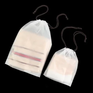 Borse per abbigliamento con cordino personalizzate in LDPE plastica