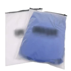 Sacchetto con zip trasparente riciclabile con stampa logo, sacchetto opaco nero per abbigliamento, vestiti, spedizione aziendale, resistente, per stoccaggio durante i viaggi