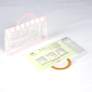 Custom Logo Rectangle PET Plastic Cosmetic Gift Box Gold Foil Stamping UV Coating Clear Packaging Bag Lid Customizable Design