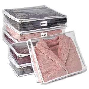 Saco Organizador Transparente PVC com Design Personalizado e Zíper Melhorado para Roupas de Bebé