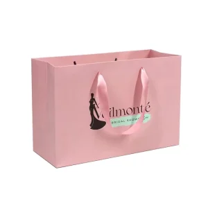 Saco de Compras de Papel para Presentes com Logotipo Personalizado - Boutique de Sapatos Rosa