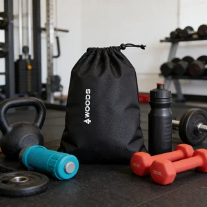 Sac à cordon long personnalisé, taille moyenne, sacs cadeaux en nylon pour emballage de tubes