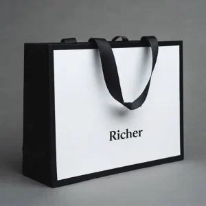 Benutzerdefinierte Luxus-Papiertasche aus Kunstpapier, recycelte Materialien, Laminierung, Handgriff, Geschenktüten mit Logo