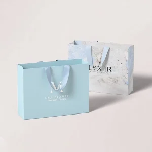 Borsa di Lusso Personalizzata per Abbigliamento, Borsa Regalo Nera, Borse di Carta per Imballaggio con Manici per Abbigliamento