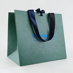 Borsa di imballaggio per abbigliamento di lusso personalizzata, borsa regalo nera, sacchetti di carta per shopping con manici per abbigliamento