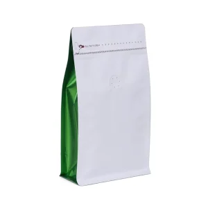 Sacos de embalagem personalizados multicoloridos, embalagens de bolsa de pé com fecho zip e fundo plano com válvula