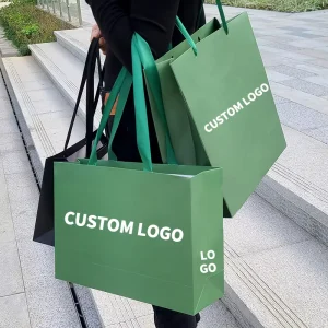 Túi giấy tùy chỉnh với logo của bạn, túi quà trang sức cao cấp bằng giấy Kraft nâu