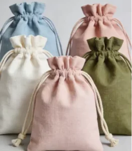 Borsa con Coulisse Personalizzata in Cotone Organico, Piccola Borsa Regalo con Coulisse e Logo Personalizzato, Borsa Antipolvere