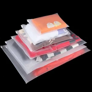 Saco de Embalagem Transparente com Zíper e Logótipo Personalizado, Sacos de Plástico para Roupas