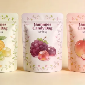 Custom Printed 250g Moisture Proof Mylar Stand up Resealable Zipper Pouch Candy Snack Food Packaging Bag