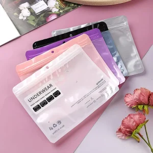 Aangepaste geprinte 3-zijdig verzegelde recyclebare Mylar heldere hersluitbare verpakkingszakken voor ondergoed, ziplock zak met rits