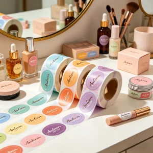 Custom Printed Adhesive Round Logo Sticker Tags Laser Business Brand Envelope Labels Vinyl Roll Paper Packaging