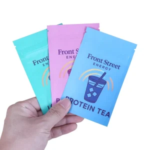 Individuell bedruckte Aluminiumfolie Polyester Reißverschlussbeutel für Tee-Verpackung wiederverwendbare Standbeutel